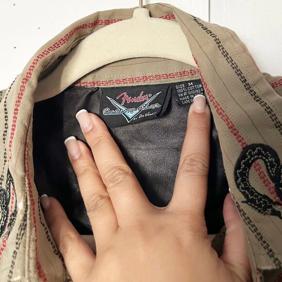 Olive Green Long Sleeve Embroidered Button Up Top - Picture 6 of 6